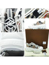Arthur Vintage Check Cotton Leather Low Top Sneakers White - BURBERRY - BALAAN.