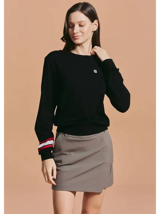 Women s sleeve point round knit pullover black - CLEVELAND GOLF - BALAAN 1