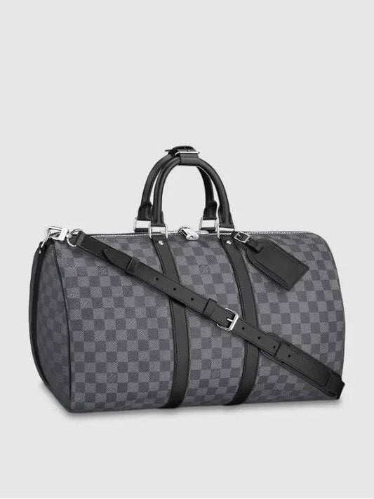 Louis Vuitton Keepall 45 Bandouliere Damier Canvas Duffel Bag Grey - LOUIS VUITTON - BALAAN 2