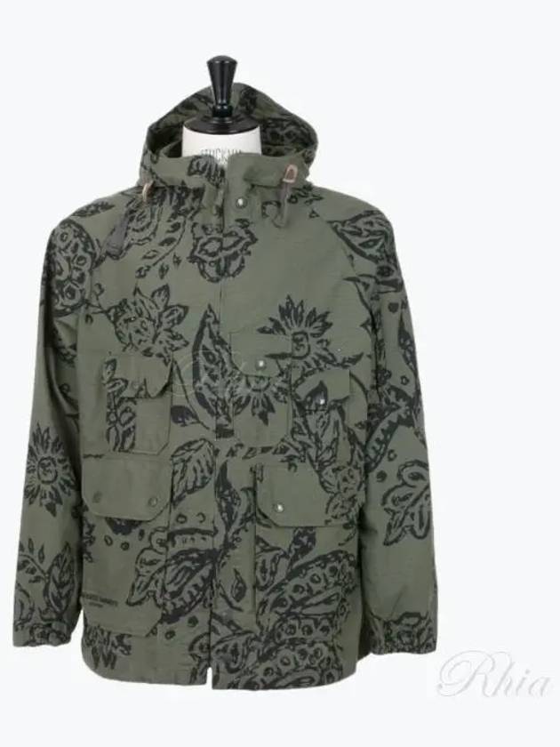 Atlantic Parka Olive Floral Print Ripstop MP192 CT243 - ENGINEERED GARMENTS - BALAAN 1