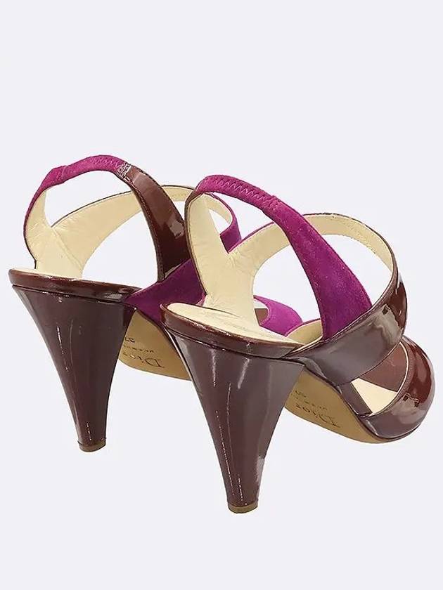 Brown Purple Suede Patent Leather Women s Open Toe Shoes 240MM - DIOR - BALAAN 5