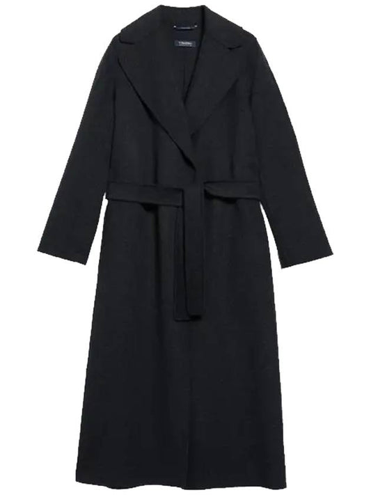 S Poldo Wool Robe Style Coat Dark Gray - MAX MARA - BALAAN 1