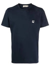 Grey Fox Head Patch Classic Short Sleeve T-Shirt Navy - MAISON KITSUNE - BALAAN 2