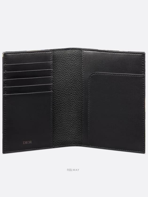 Oblique Jacquard Passport Wallet Beige Black - DIOR - BALAAN 4