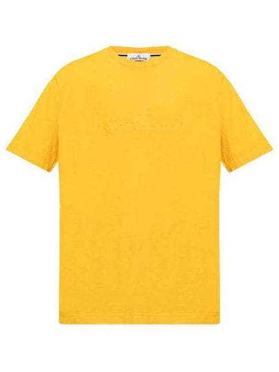 Men's Logo Short Sleeve T-Shirt Yellow - STONE ISLAND - BALAAN 2