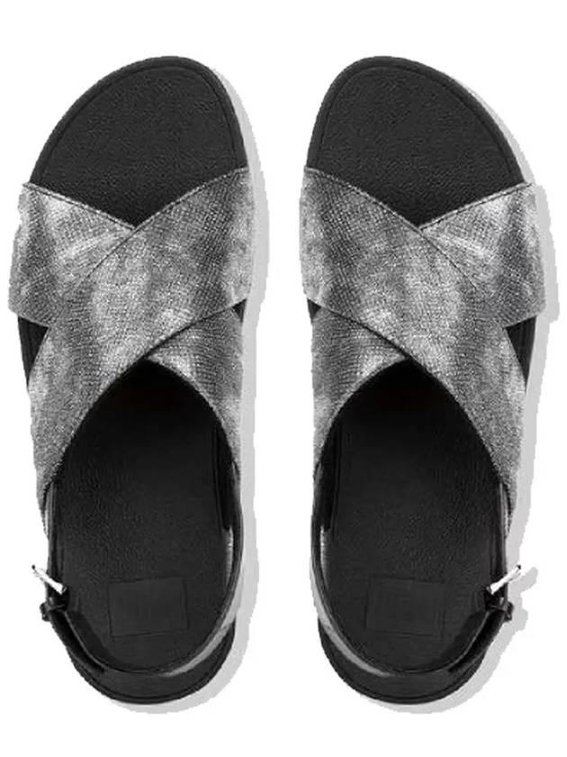 Lulu Cross Backstrap Sandals Black Shimmer Print Women - FITFLOP - BALAAN 2