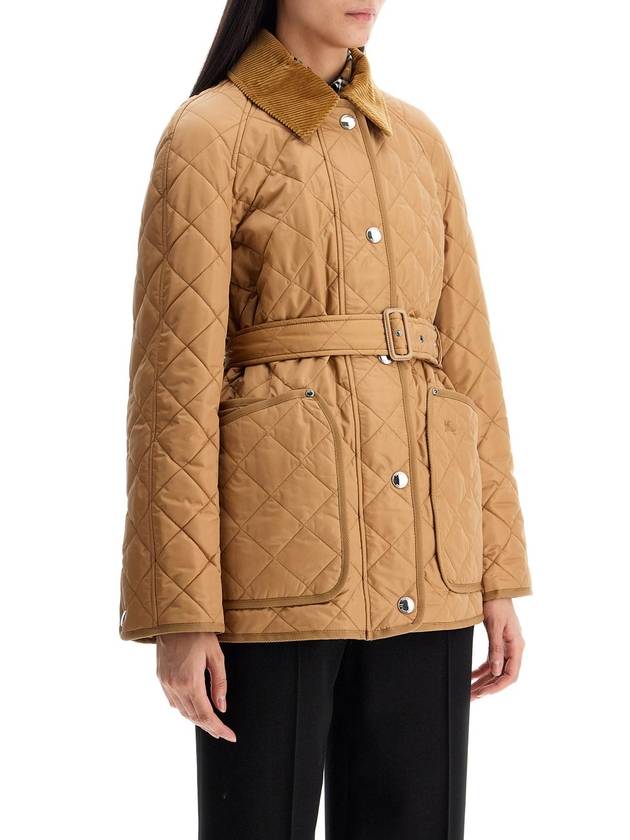 Diamond Quilted Nylon Jacket Beige - BURBERRY - BALAAN 3