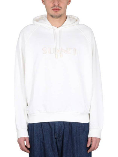 Embroidered Logo Hoodie White - SUNNEI - BALAAN 2