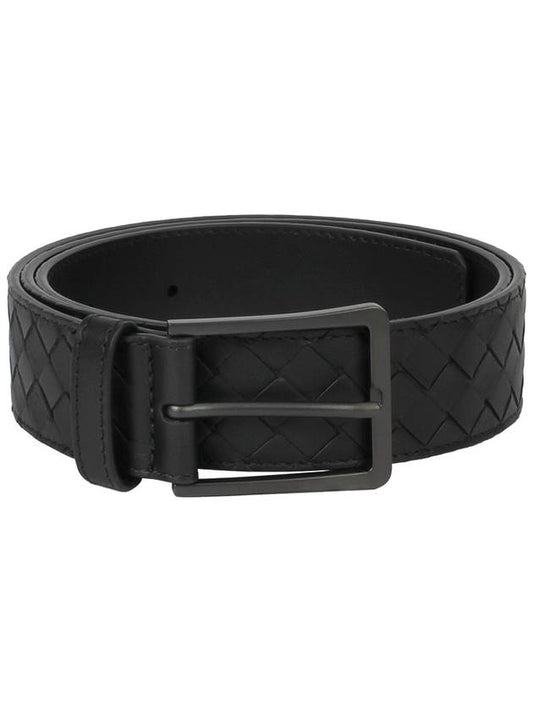 Intrecciato Leather Belt Black - BOTTEGA VENETA - BALAAN 2