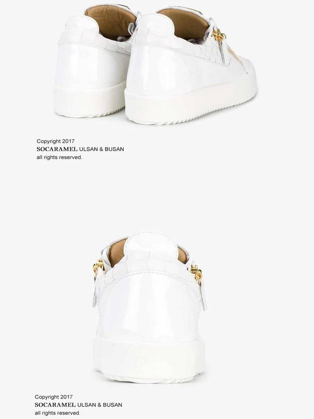 May London Croc Leather Low Top Sneakers White - GIUSEPPE ZANOTTI - BALAAN 4