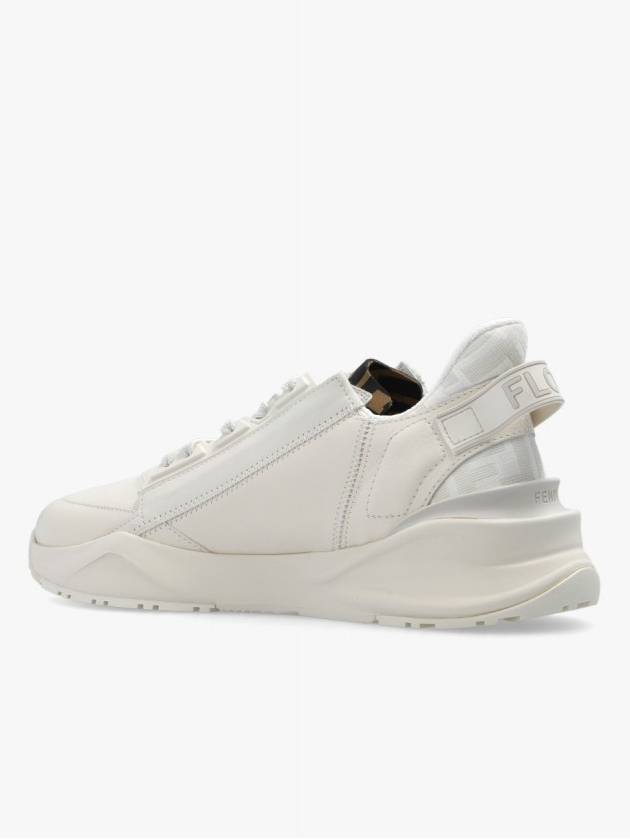 Flow FF Logo Low Top Sneakers White - FENDI - BALAAN 4