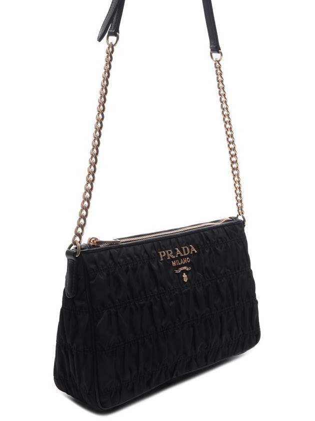 Pocono Gaufre Chain Shoulder Bag Black Gold - PRADA - BALAAN 4