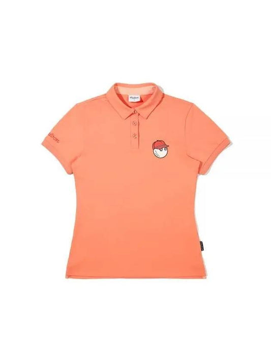 Bucket Point Polo T-Shirt ORANGE WOMAN M3222PTS34ORG - MALBON GOLF - BALAAN 1