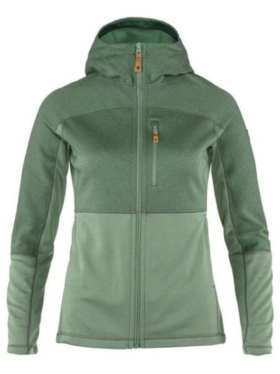 Women's Abisko Trail Fleece Zip Up Hoodie Patina Green - FJALL RAVEN - BALAAN 2