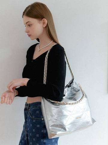 ANC DRAW CHAIN ​​SHOULDER BAG_SILVER - ANOETIC - BALAAN 1