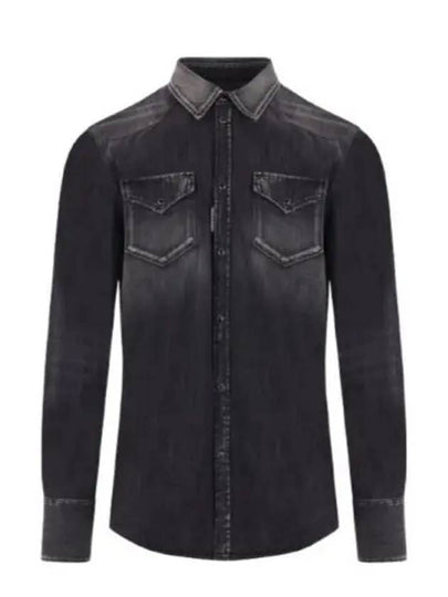 Denim Long Sleeve Shirt Black - DSQUARED2 - BALAAN 2