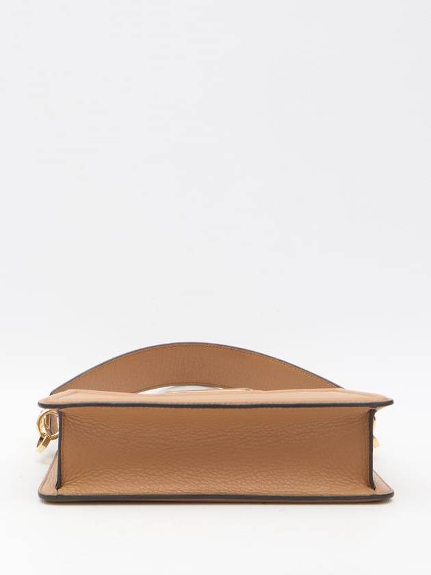 V logo grainy leather shoulder bag brown - VALENTINO - BALAAN 4