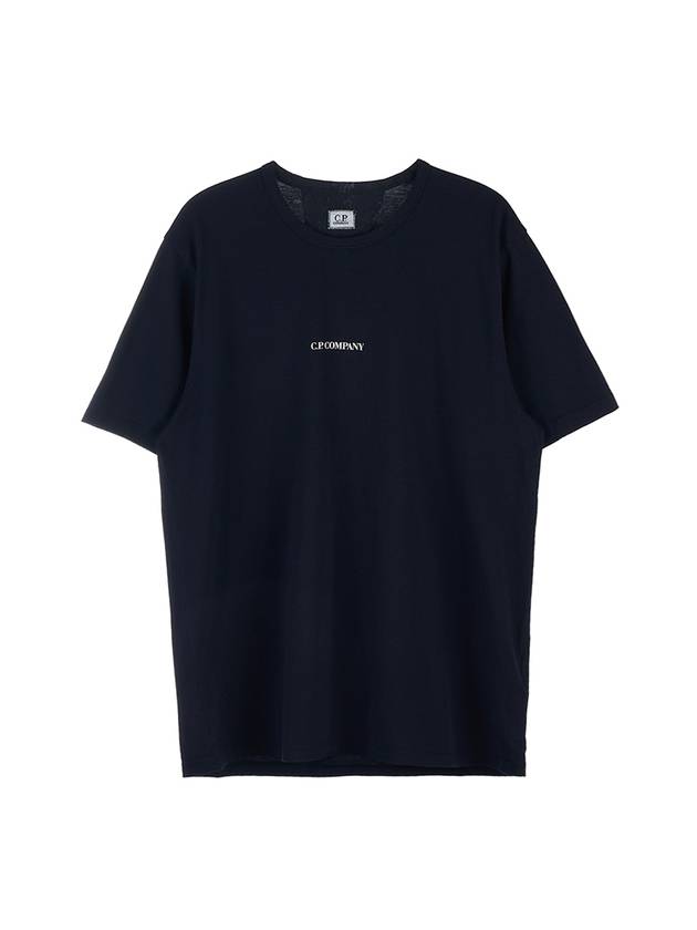 Logo Print Cotton Short Sleeve T-Shirt Navy - CP COMPANY - BALAAN 11