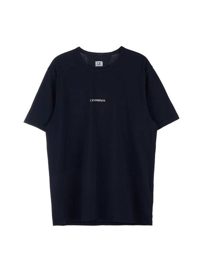 Logo Print Cotton Short Sleeve T-Shirt Navy - CP COMPANY - BALAAN 2