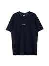 Logo Print Cotton Short Sleeve T-Shirt Navy - CP COMPANY - BALAAN 1