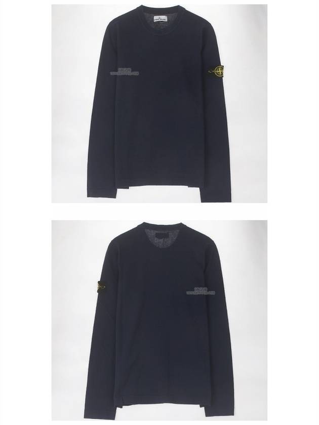 Wappen Patch Round Cotton Knit Top Navy - STONE ISLAND - BALAAN 6