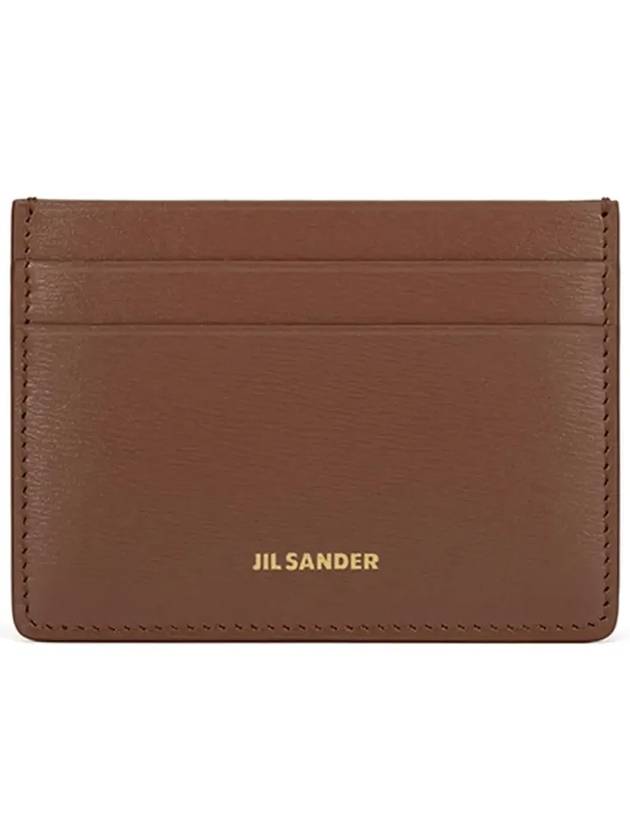 Logo Leather Card Wallet Brown - JIL SANDER - BALAAN 6