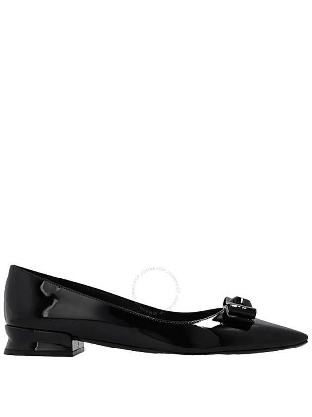 Salvatore Women's Catherine Barra Leather Flat Shoes Black - SALVATORE FERRAGAMO - BALAAN 2