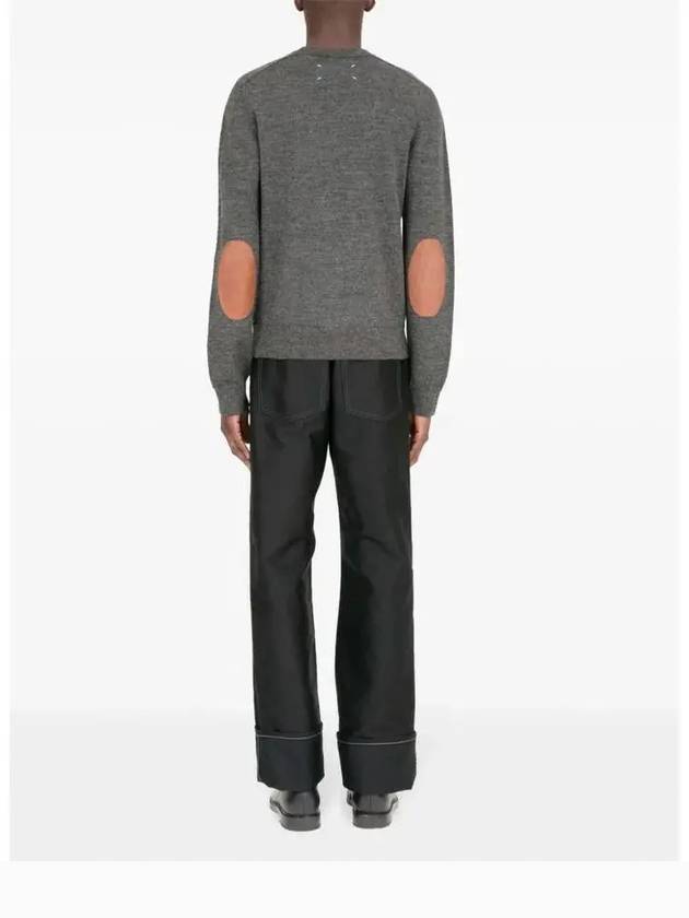 Elbow Patch Crew Neck Knit Top Charcoal - MAISON MARGIELA - BALAAN 6