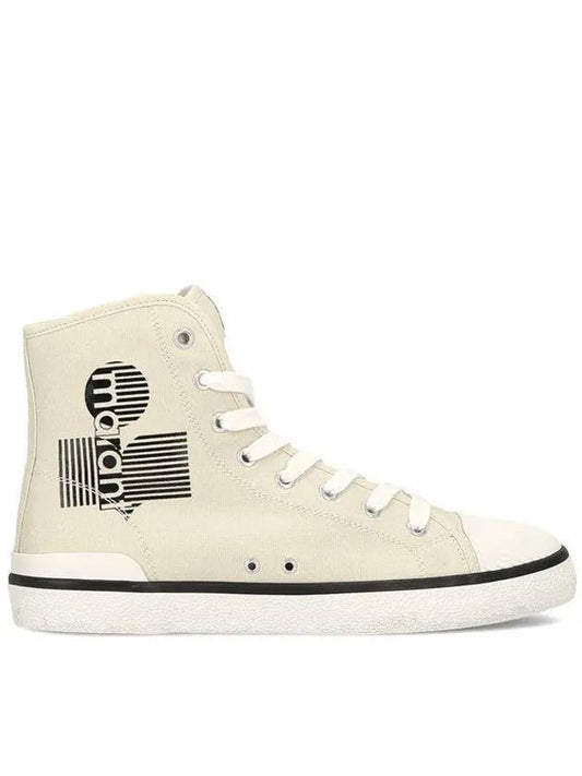 Benkeenh Canvas High Top Sneakers Chalk - ISABEL MARANT - BALAAN 2