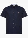 Zebra Patch Casual Fit Short Sleeve Shirt Ink Blue - PAUL SMITH - BALAAN 2