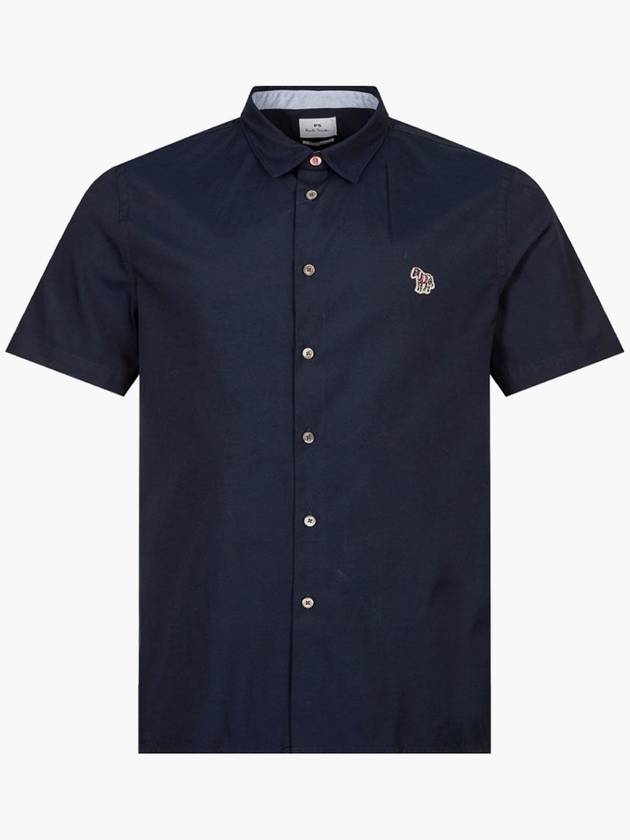 Zebra Patch Casual Fit Short Sleeve Shirt Ink Blue - PAUL SMITH - BALAAN 2