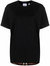 Back Check Panel Cotton Oversized Short Sleeve T-Shirt Black - BURBERRY - BALAAN 4