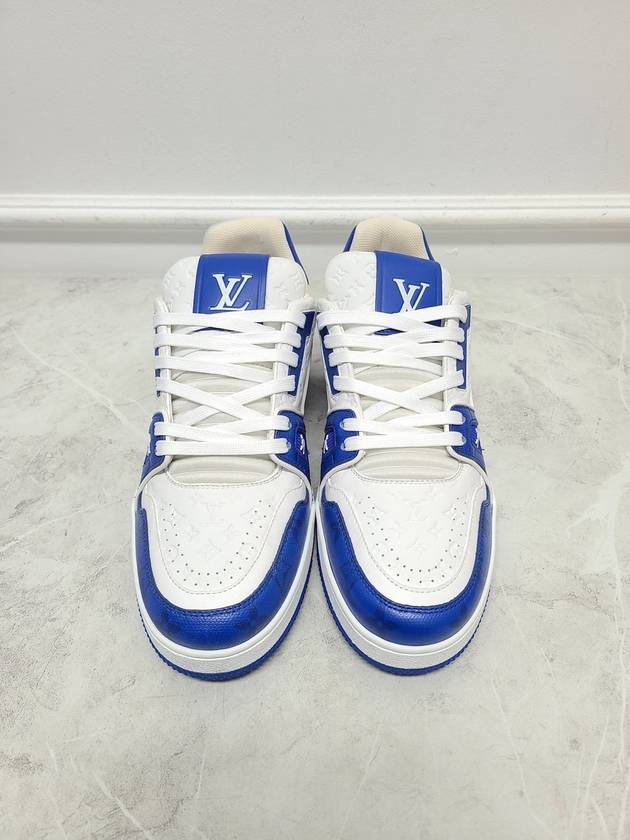 Blue LV Monogram Trainer Sneakers 7 - LOUIS VUITTON - BALAAN 5