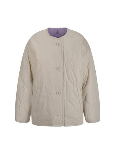 Nesme Reversible Quilted Single Coat Beige Lilac - ISABEL MARANT - BALAAN 1