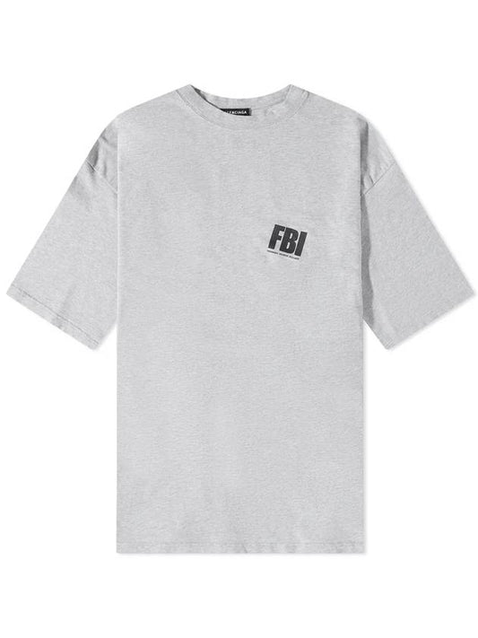 FBI logo oversized short sleeve t-shirt gray - BALENCIAGA - BALAAN 1