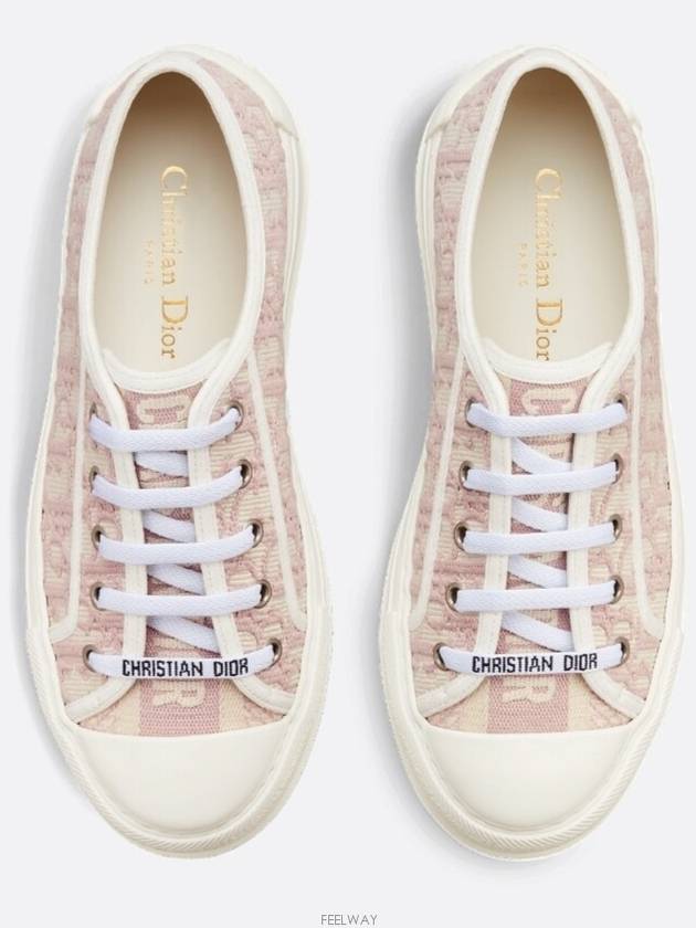 Walk'n' Platform Oblique Embroidered Low Top Sneakers Pink - DIOR - BALAAN 4