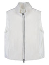 Women's Reversible High Neck Zip-Up Vest White - BRUNELLO CUCINELLI - BALAAN 3