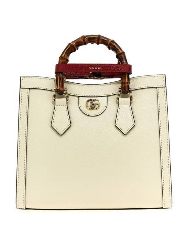 Diana Bamboo Handle Small Leather Tote Bag White - GUCCI - BALAAN 1