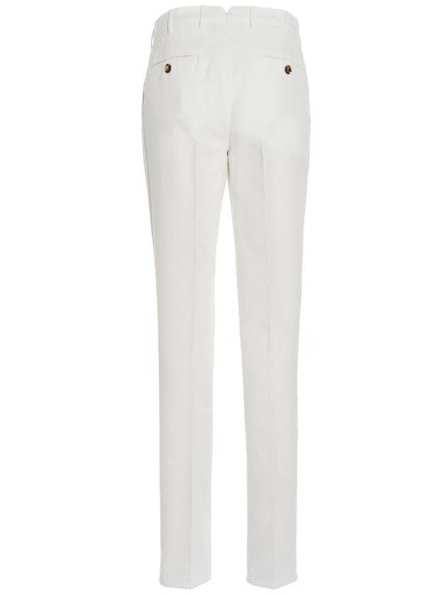 Cotton Chino Straight Pants White - BRUNELLO CUCINELLI - BALAAN 3