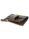 FF Diamond Embossed Logo Zip Card Holder Brown - FENDI - BALAAN 5