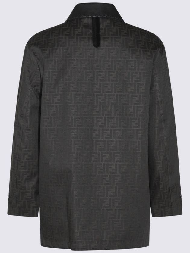 Waxed FF Jacquard Blouson Jacket Brown - FENDI - BALAAN 5