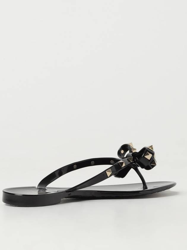 Rubber Rockstud Flip Flops Black - VALENTINO - BALAAN 4