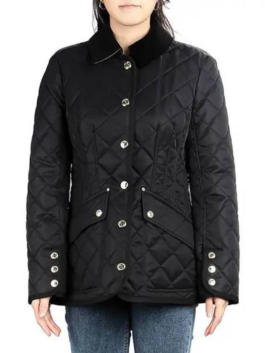 Corduroy Color Diamond Quilting Jacket Black - BURBERRY - BALAAN 2