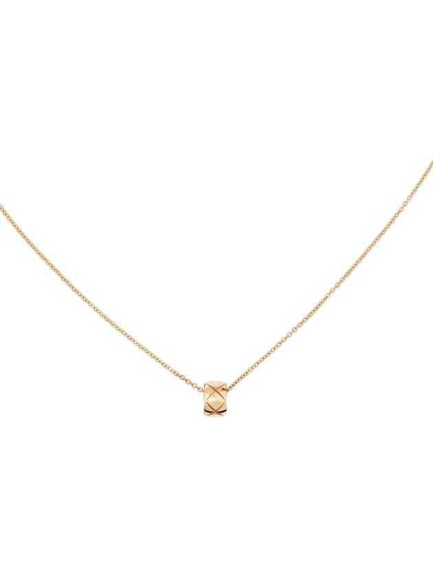 Coco Crush Quilted Motif 18K Necklace Gold - CHANEL - BALAAN 3