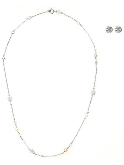 Kira Necklace And Stud Earrings Set Silver - TORY BURCH - BALAAN 2