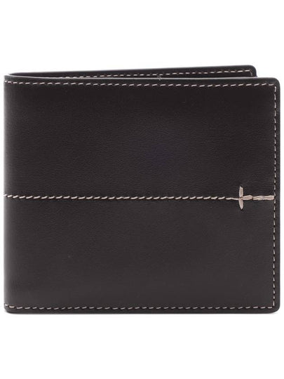 Men's Bi-Fold Stitch Half Wallet Black - TOD'S - BALAAN 2