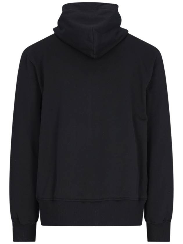 Logo Plaque Zipper Hoodie Black - DOLCE&GABBANA - BALAAN 4