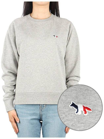 FW00308KM0001 GRAY MELANGE Women s Tricolor Fox Sweatshirt - MAISON KITSUNE - BALAAN 1