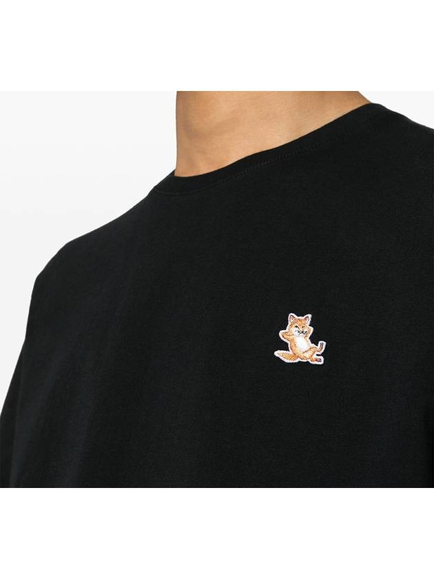 Chillax Fox Patch Regular Short Sleeve T-Shirt Black - MAISON KITSUNE - BALAAN 4