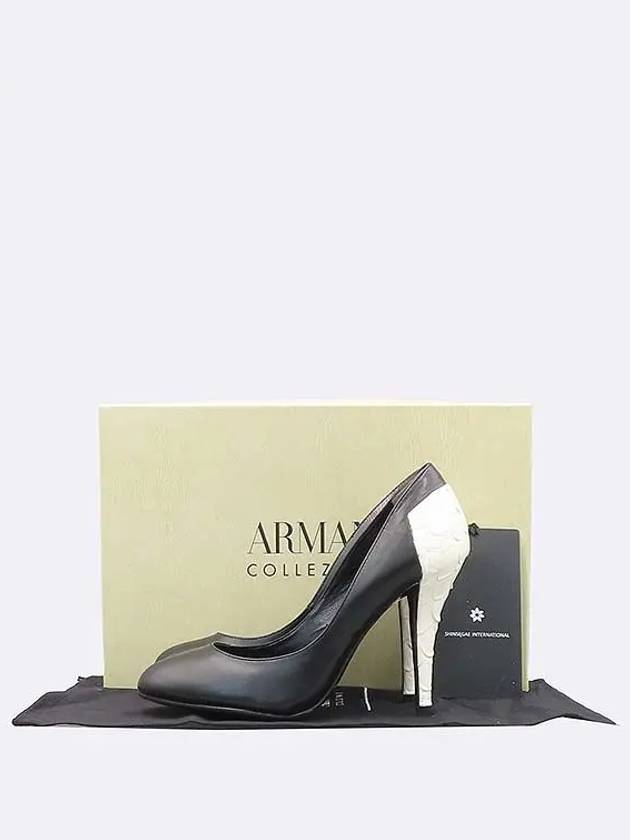 Armani Black White Leather Pumps Women s Shoes 230MM - GIORGIO ARMANI - BALAAN 1